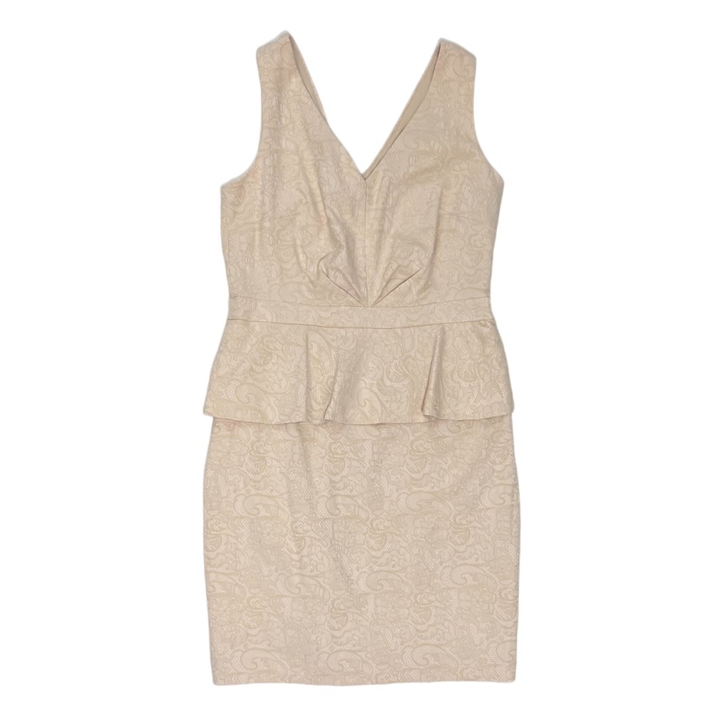 Belle By Badgley Mischka Peplum Jacquard Dress